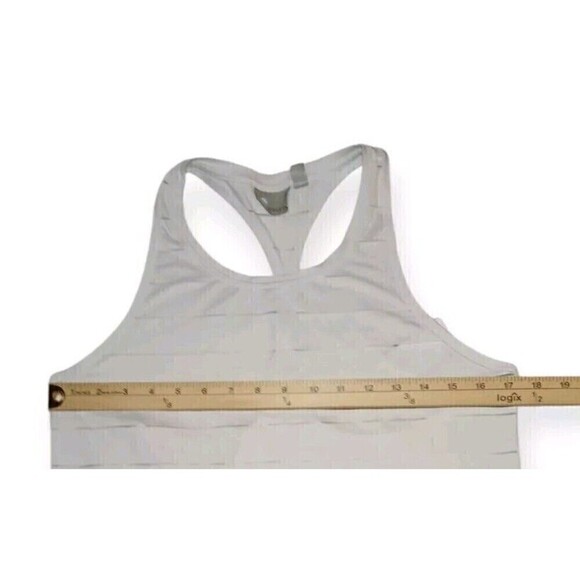 Athleta Active Tank Top Women's Ivory Racerback Sheer Gym Workout Size MT - Picture 3 of 8